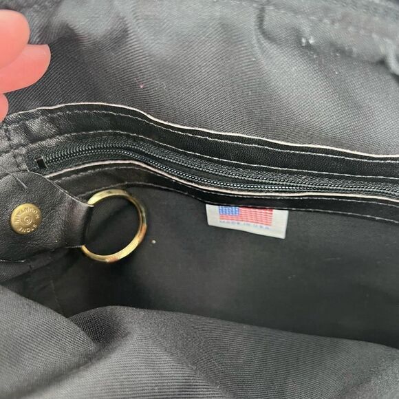 Stone Mountain Women's Sling Bag Shoulder Leather Vintage brass Hardware Black - Picture 6 of 14